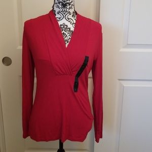 Red pullover long sleeve top